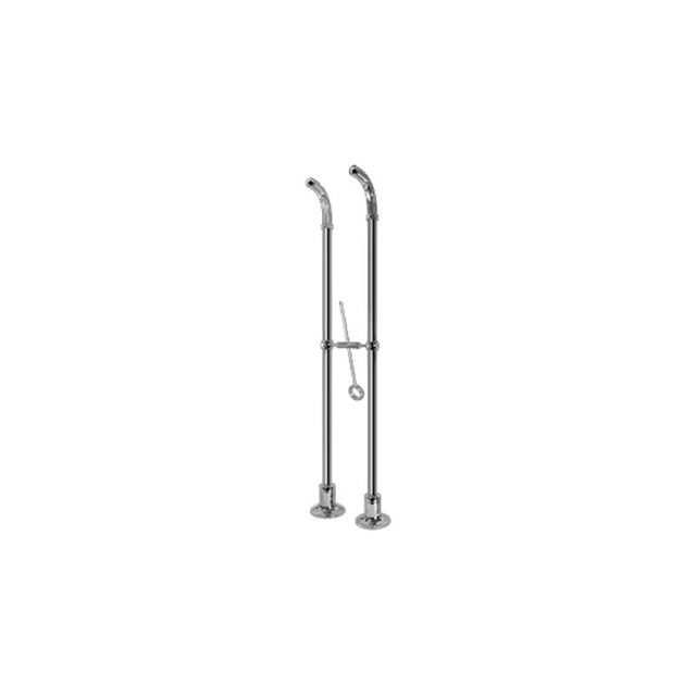 Graff - Adley Floor-Mounted Pillar Unions - Steelnox  Satin Nickel