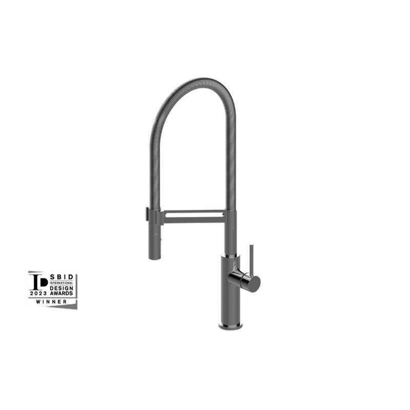 Graff - Pull-Down Kitchen Faucet with Cosmopolitan Sprayer - Steelnox (Satin Nickel) With Matte Black