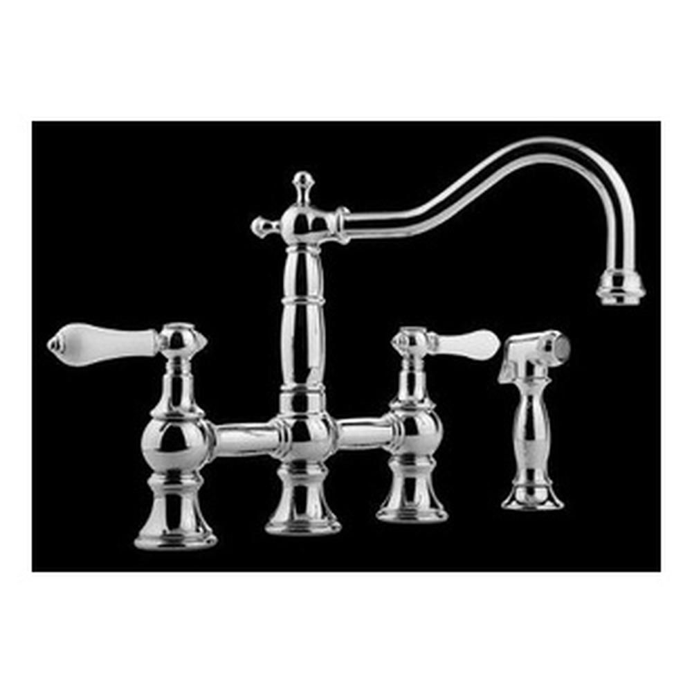 Graff - Bridge Kitchen Faucet with Side Spray - Polished Chrome