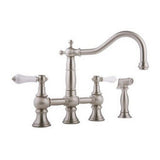 Graff - Bridge Kitchen Faucet with Side Spray - Steelnox  Satin Nickel