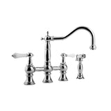 Graff - Bridge Kitchen Faucet with Side Spray - Architectural White