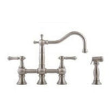 Graff - Bridge Kitchen Faucet with Side Spray - Steelnox  Satin Nickel