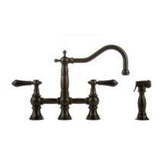 Graff - Bridge Kitchen Faucet with Side Spray - Vintage Brushed Brass