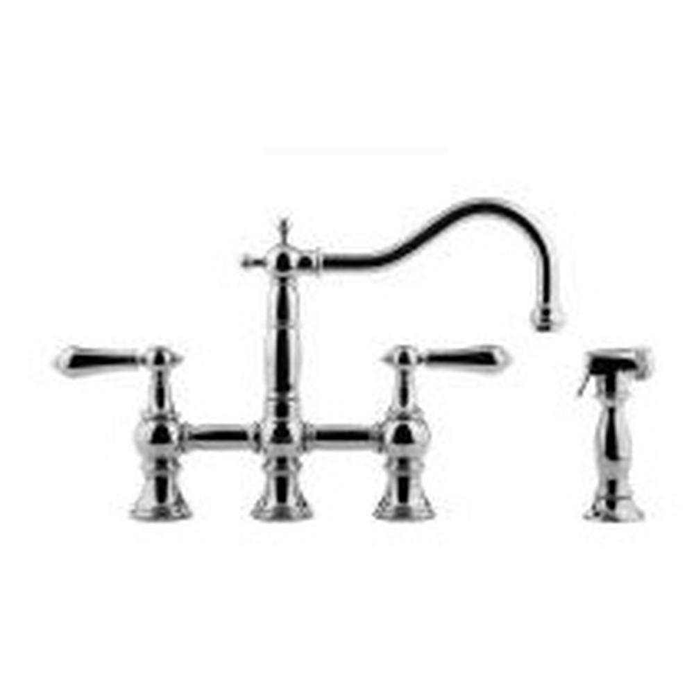Graff - Bridge Kitchen Faucet with Side Spray - Polished Chrome