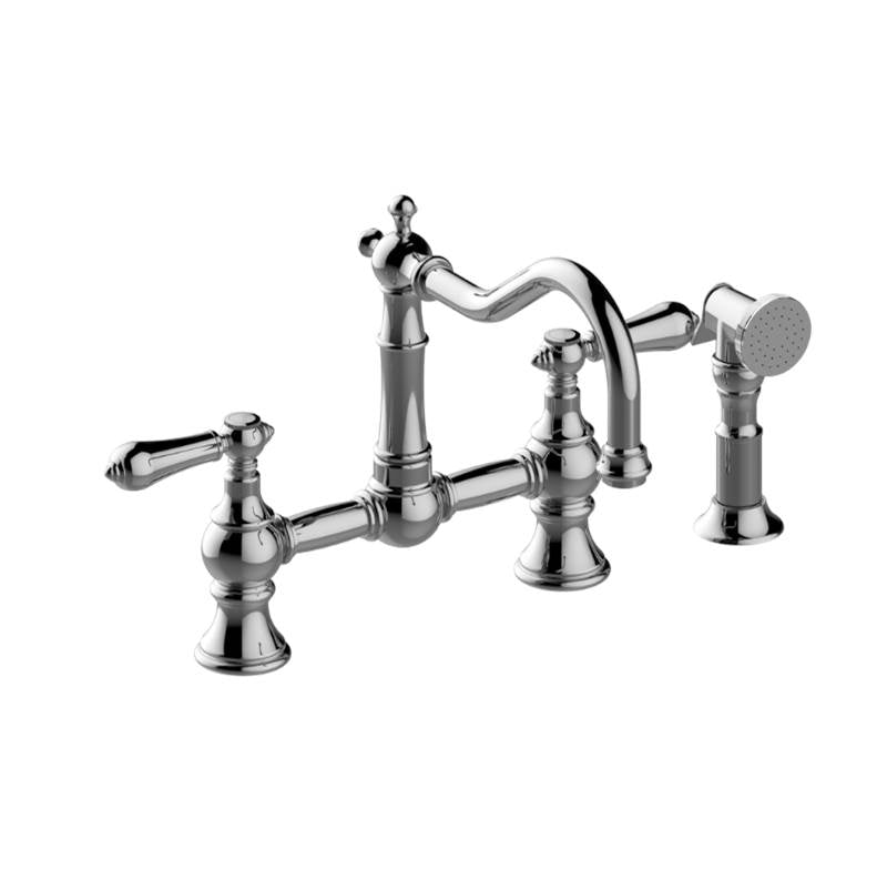 Graff - Bridge Kitchen Faucet with Side Spray - Architectural White