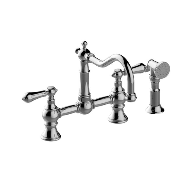 Graff - Bridge Kitchen Faucet with Side Spray - Architectural White