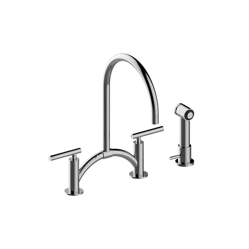 Graff - Bridge Kitchen Faucet with Independent Side Spray - Architectural White