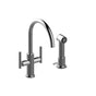 Graff - Single-Hole Two-Handle Bar/Prep Faucet with Independent Side Spray - Architectural White