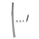 Graff - Luna Wall-Mounted Tub Filler w/Deck-Mounted Handles/Handshower Set - Polished Chrome