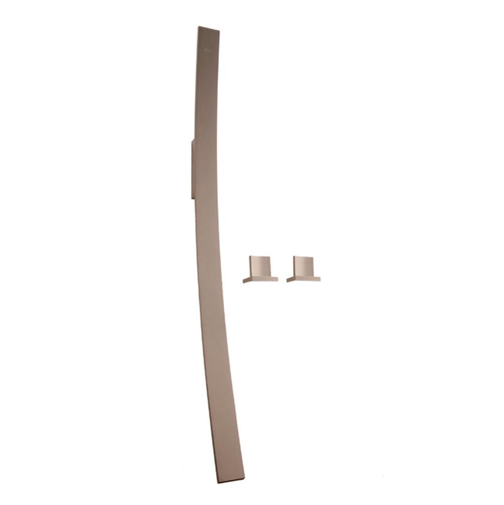 Graff - Luna Wall-Mounted Tub Filler w/Deck-Mounted Handles/Handshower Set - Steelnox  Satin Nickel