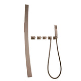 Graff - Luna Wall-Mounted Tub Filler w/Wall-Mounted Handles & Handshower Set - Steelnox  Satin Nickel