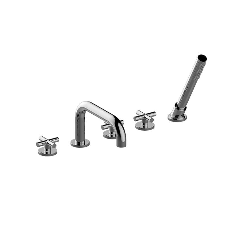Graff - Terra Roman Tub Set w/ Handshower - Rough and Trim - Unfinished Brass