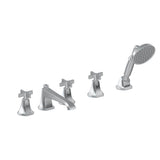 Graff - Finezza UNO Roman Tub Set w/Handshower w/Cross Handle (Rough and Trim) - Architectural White