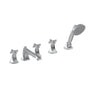 Graff - Finezza UNO Roman Tub Set w/Handshower w/Cross Handle (Rough and Trim) - Architectural White