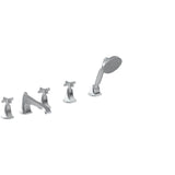 Graff - Finezza UNO Roman Tub Set w/Handshower w/Cross Handle (Rough and Trim) - Vintage Brushed Brass