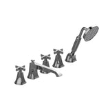 Graff - Finezza UNO Roman Tub Set w/Handshower w/Cross Handle (Rough and Trim) - Warm Bronze Pvd