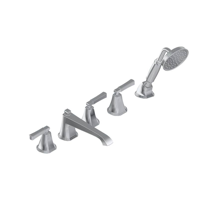 Graff - Finezza UNO Roman Tub Set w/Handshower w/Lever Handle (Rough and Trim) - Architectural White