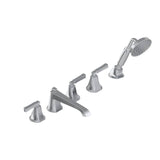 Graff - Finezza UNO Roman Tub Set w/Handshower w/Lever Handle (Rough and Trim) - Architectural White
