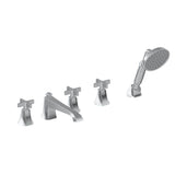 Graff - Finezza DUE Roman Tub Set w/Handshower w/Cross Handle (Rough and Trim) - Architectural White