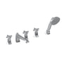 Graff - Finezza DUE Roman Tub Set w/Handshower w/Cross Handle (Rough and Trim) - Architectural White