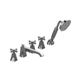 Graff - Finezza DUE Roman Tub Set w/Handshower w/Cross Handle (Rough and Trim) - Warm Bronze Pvd