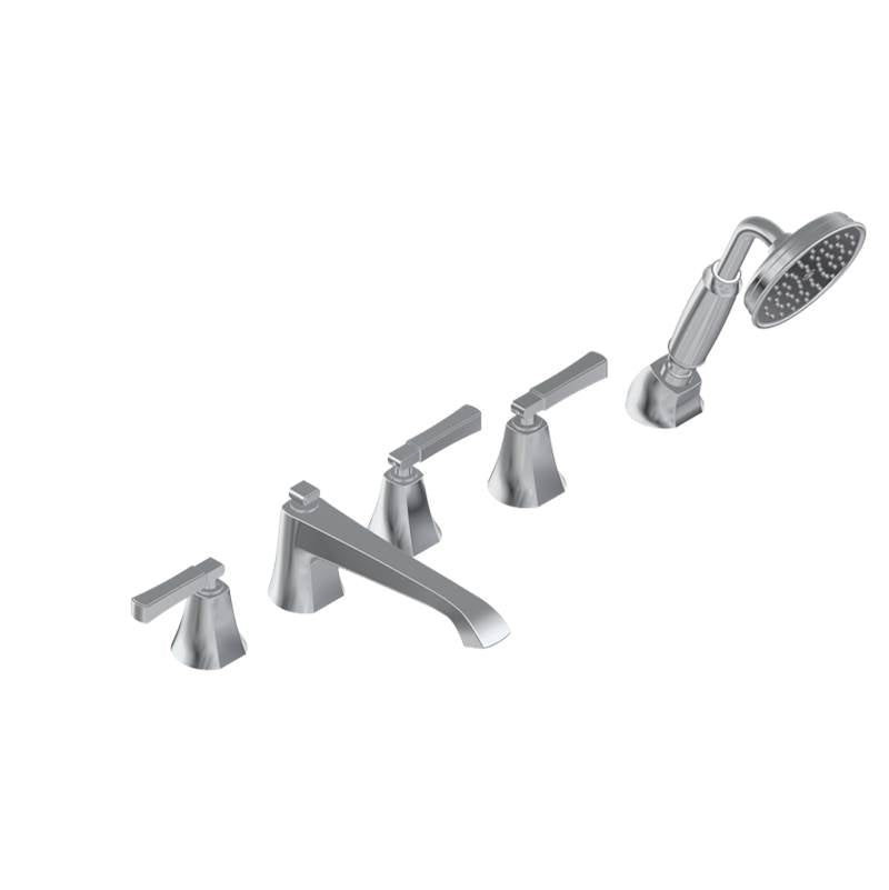 Graff - Finezza DUE Roman Tub Set w/Handshower w/Lever Handle (Rough and Trim) - Architectural White