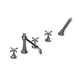 Graff - Camden Roman Tub Set w/Handshower w/Cross Handle (Rough and Trim) - Warm Bronze Pvd