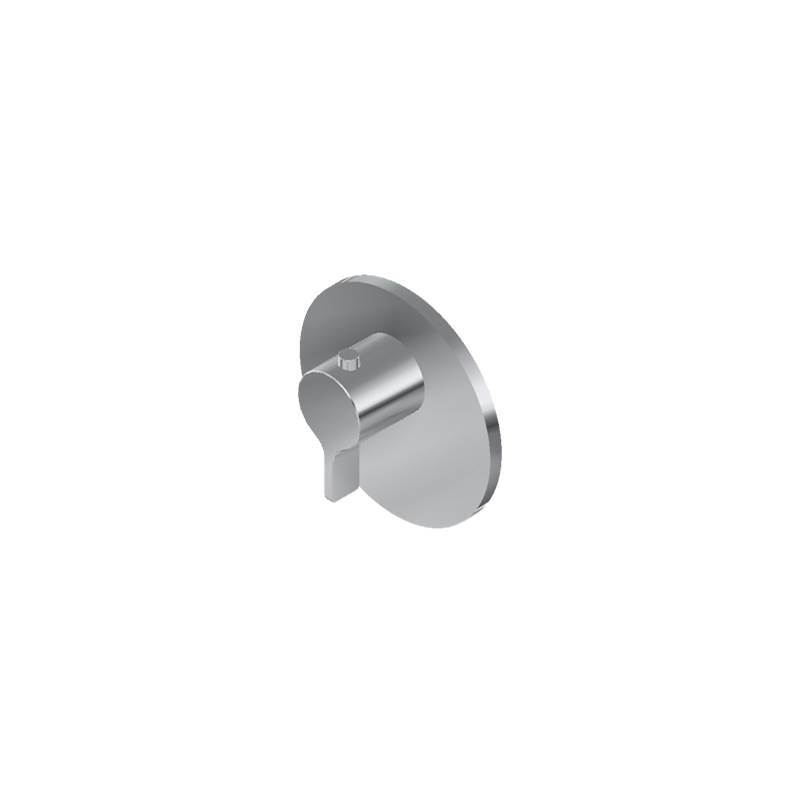 Graff - M-Series Round Thermostatic Trim Plate with Terra Handle - Unfinished Brass