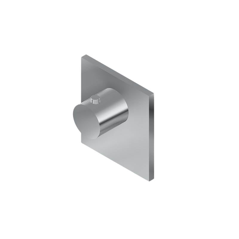 Graff - M-Series Square Thermostatic Valve Trim Plate and Handle - Unfinished Brass