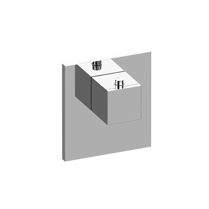 Graff - Incanto Square M-Series Thermostatic Valve Trim Plate with Handle - Warm Bronze Pvd