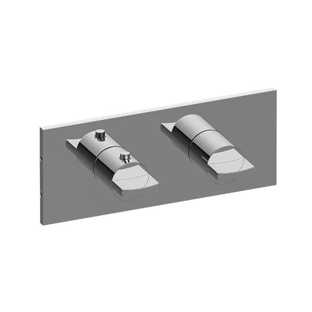 Graff - Sade/Targa Square M-Series Valve Trim with Two Handles (Horizontal Orientation) - Architectural White
