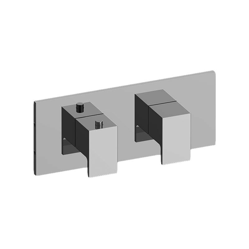 Graff - Solar Square M-Series Valve Trim with Two Handles (Horizontal Orientation) - Warm Bronze Pvd