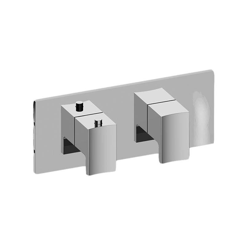 Graff - Sade/Targa Square M-Series Valve Trim with Two Handles (Horizontal Orientation) - Architectural White