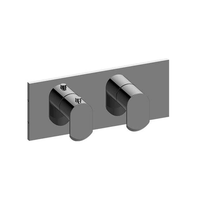 Graff - Phase Square M-Series Valve Trim with Two Handles (Horizontal Orientation) - Architectural White