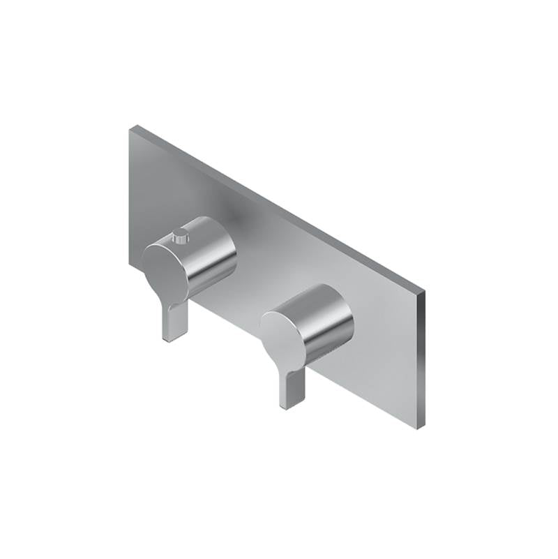 Graff - Terra Square M-Series Valve Trim with Two Handles (Horizontal Orientation) - Warm Bronze Pvd