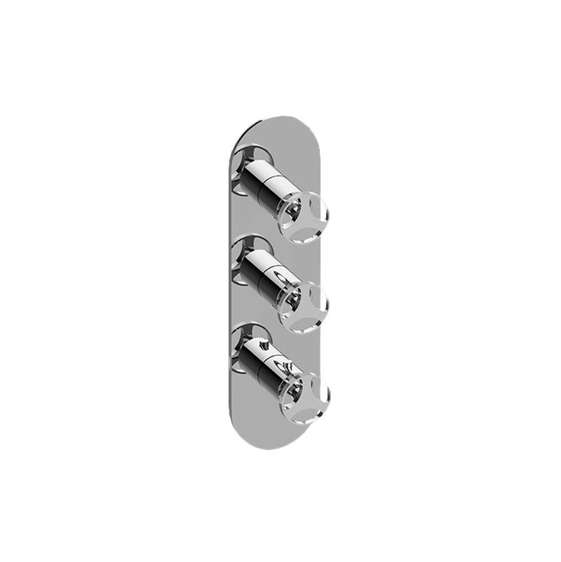 Graff - Harley Round M-Series Valve Trim with Three Handles - Architectural White