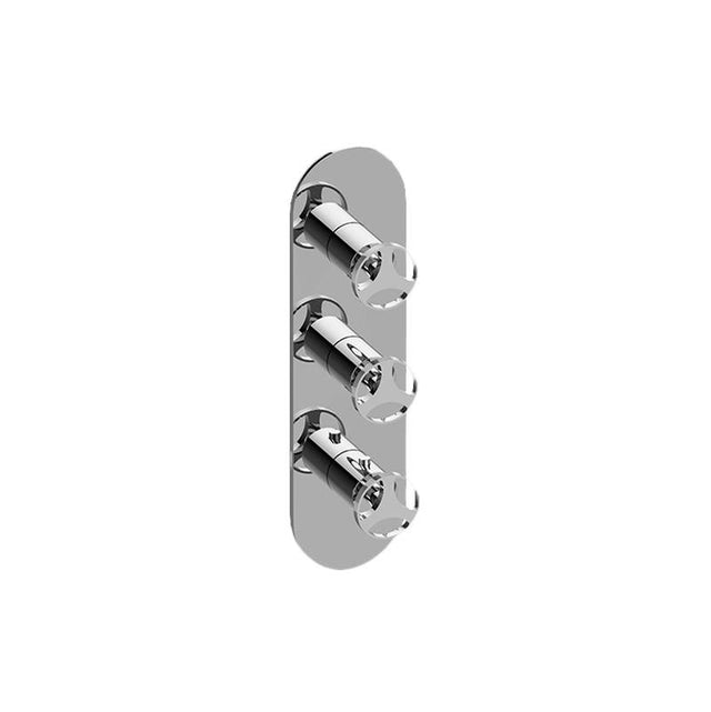 Graff - Harley Round M-Series Valve Trim with Three Handles - Architectural White