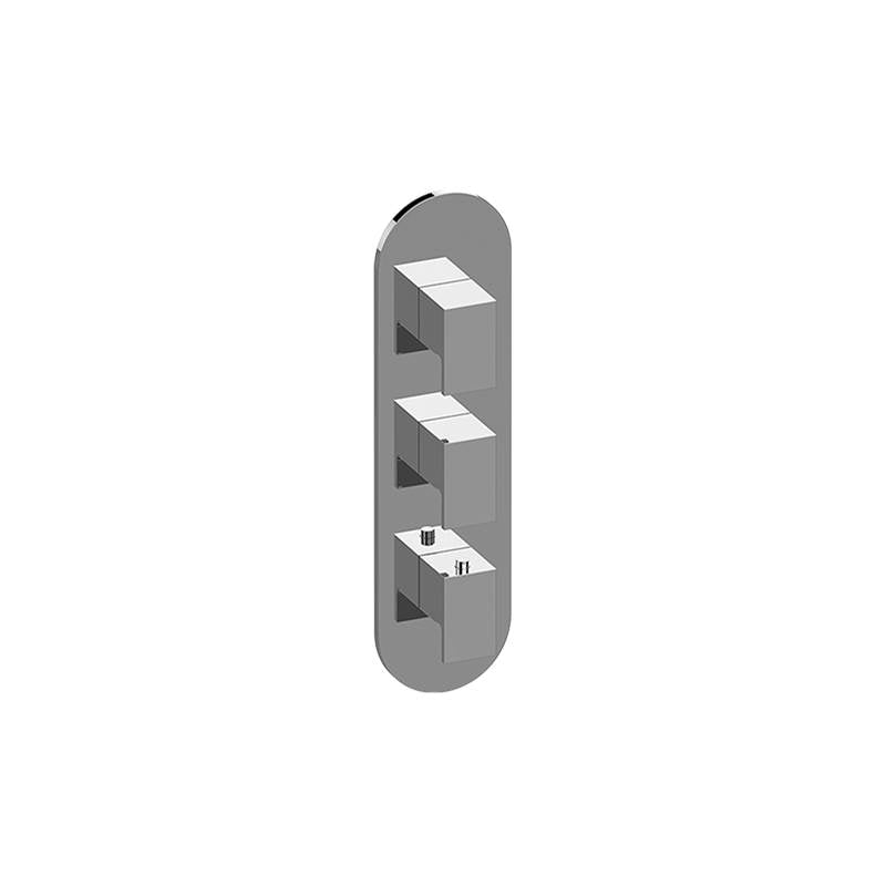 Graff - Solar Round M-Series Valve Trim with Three Handles - Architectural White