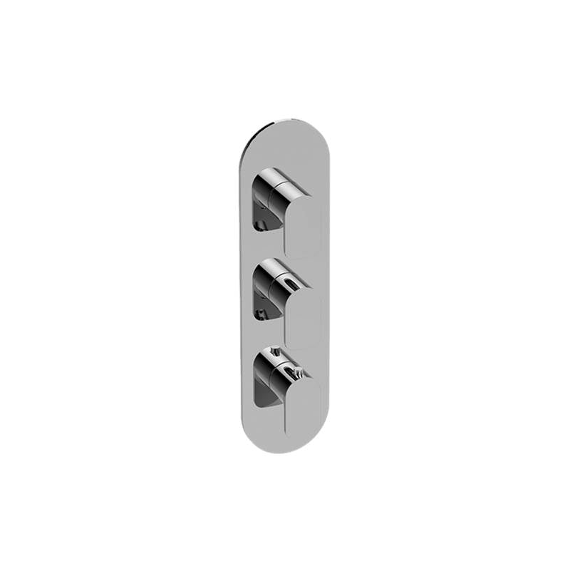 Graff - Sento Round M-Series Valve Trim with Three Handles - Architectural White