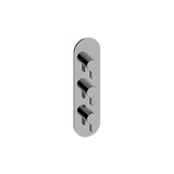 Graff - Terra Round M-Series Valve Trim with Three Handles - Warm Bronze Pvd