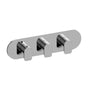 Graff - Sento Round M-Series Valve Trim with Three Handles (Horizontal Orientation) - Architectural White