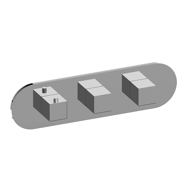 Graff - Incanto Round M-Series Valve Trim with Three Handles (Horizontal Orientation) - Architectural White