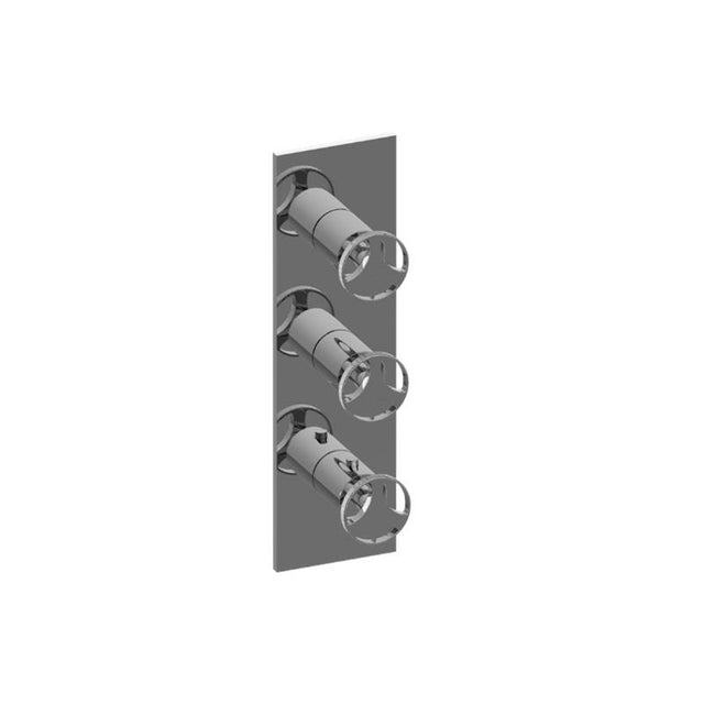 Graff - Harley Square M-Series Valve Trim with Three Handles - Architectural White