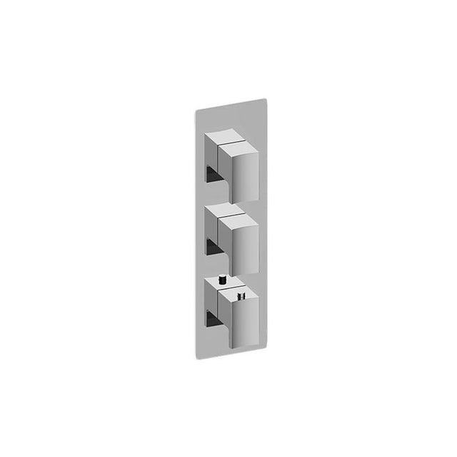 Graff - Sade/Targa Square M-Series Valve Trim with Three Handles - Architectural White