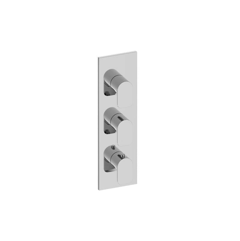 Graff - Sento Square M-Series Valve Trim with Three Handles - Warm Bronze Pvd