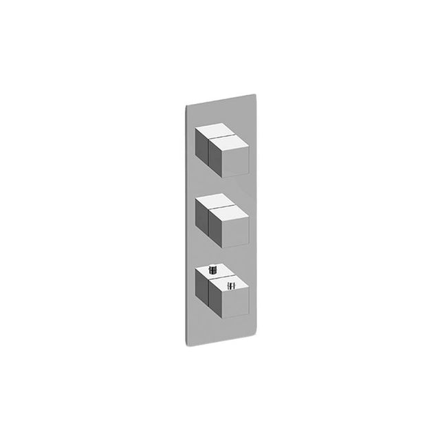 Graff - Incanto Square M-Series Valve Trim with Three Handles - Architectural White