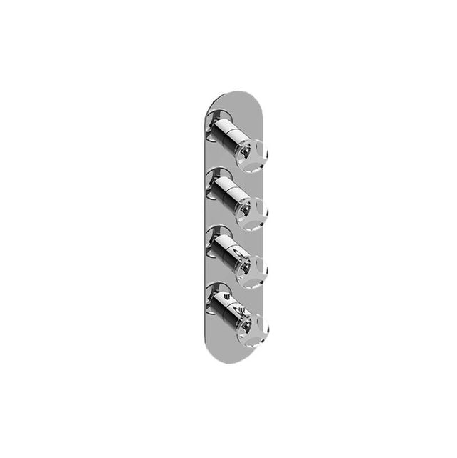 Graff - Harley Round M-Series Valve Trim with Four Handles - Architectural White