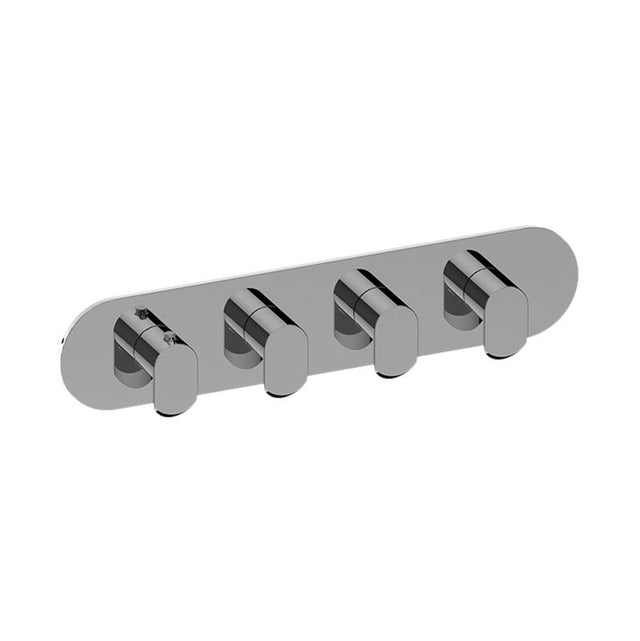 Graff - Phase Round M-Series Valve Trim with Four Handles (Horizontal Orientation) - Architectural White