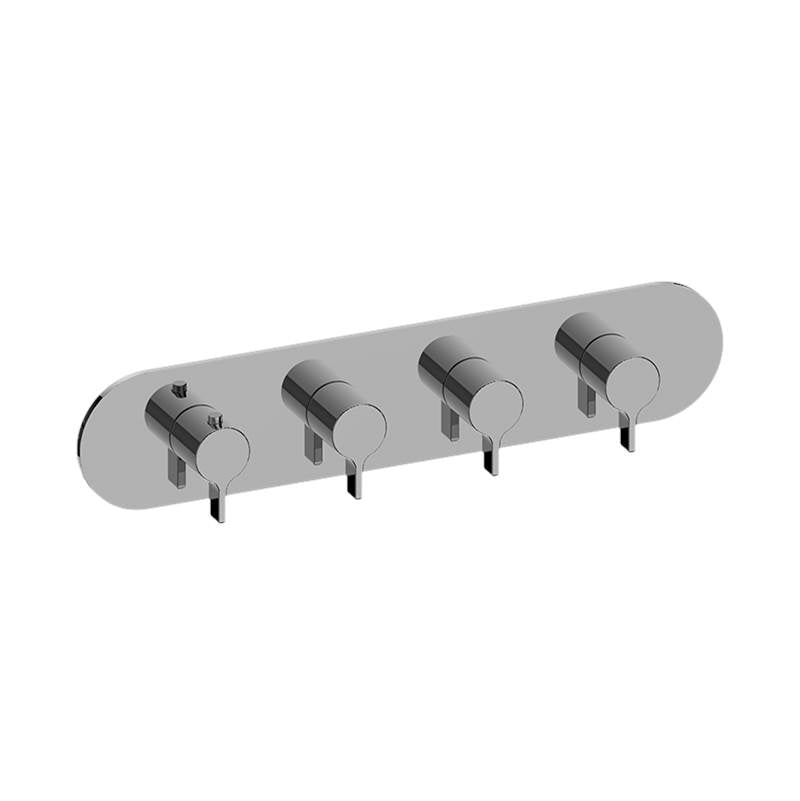 Graff - Terra Round M-Series Valve Trim with Four Handles (Horizontal Orientation) - Architectural White