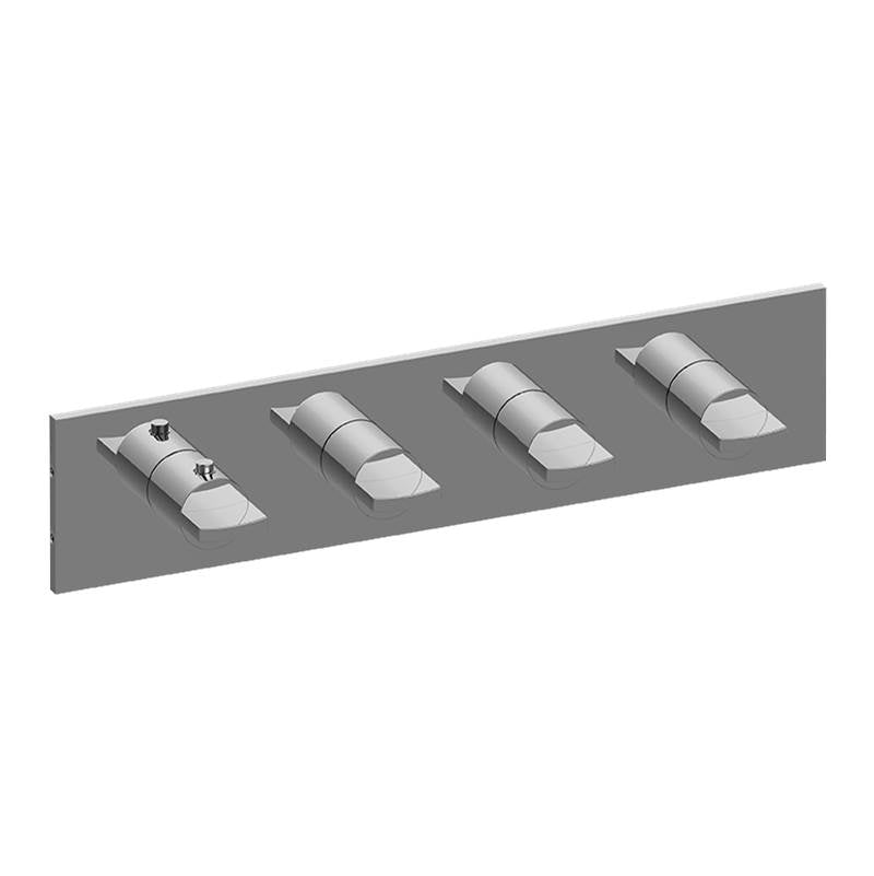 Graff - Sade/Targa Square M-Series Valve Trim with Four Handles (Horizontal Orientation) - Architectural White